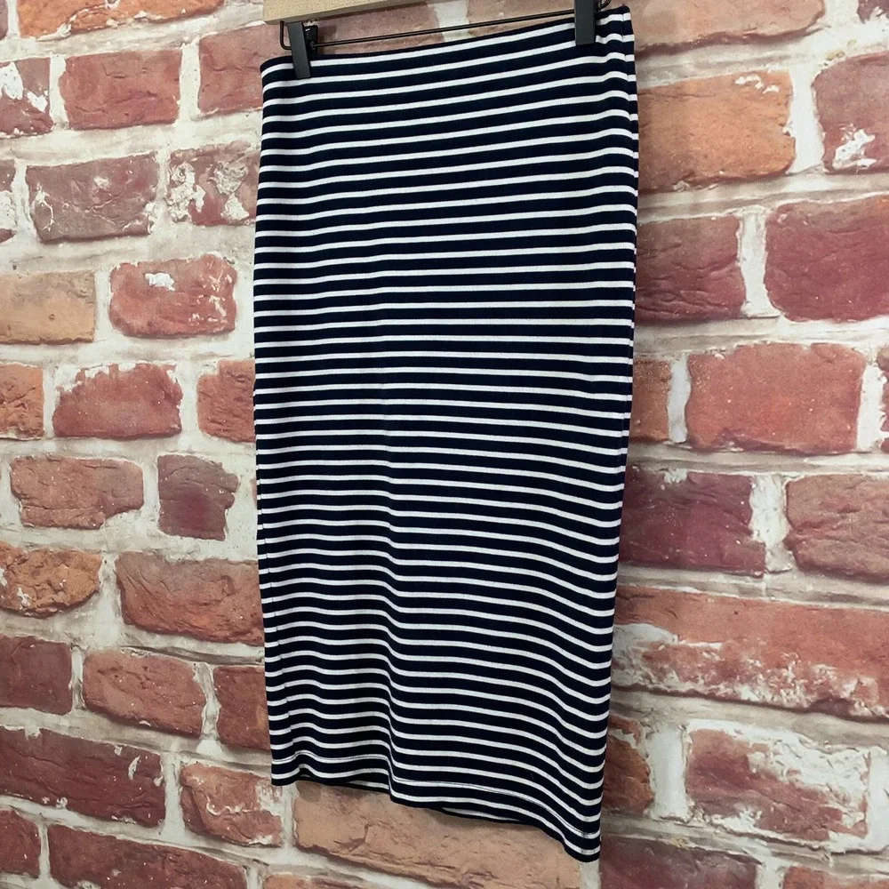 Anthropologie Sanctuary Skirt Women's Small Dark Blue White Striped Basic Casual